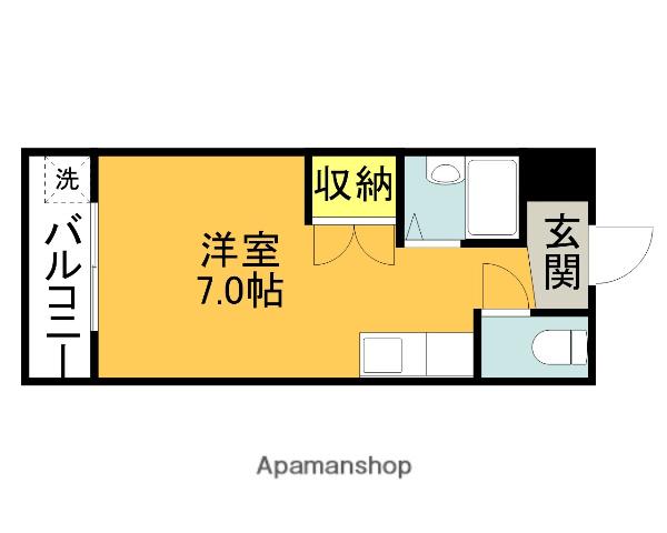 ペルセンプレ(ワンルーム/2階)の間取り写真