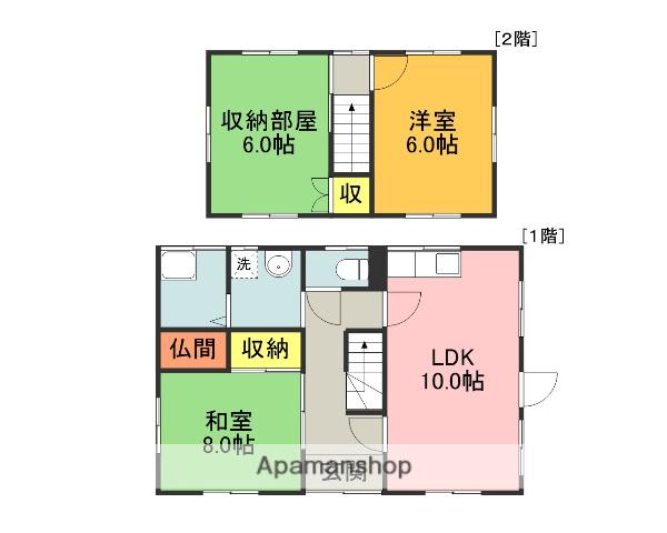 平成筑豊鉄道 赤池駅(福岡) 徒歩12分 2階建 築37年(2SLDK/1階)の間取り写真