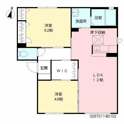 シャーメゾン葵  B棟(2LDK/1階)の間取り写真