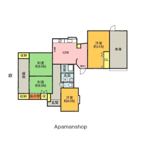 平成筑豊鉄道 上金田駅 徒歩41分 1階建 築44年(4LDK)の間取り写真