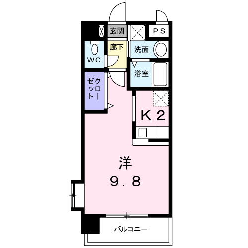 グレイスガーデン岬の山(1K/5階)の間取り写真