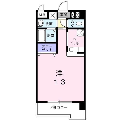 グレイスガーデン岬の山(1K/1階)の間取り写真