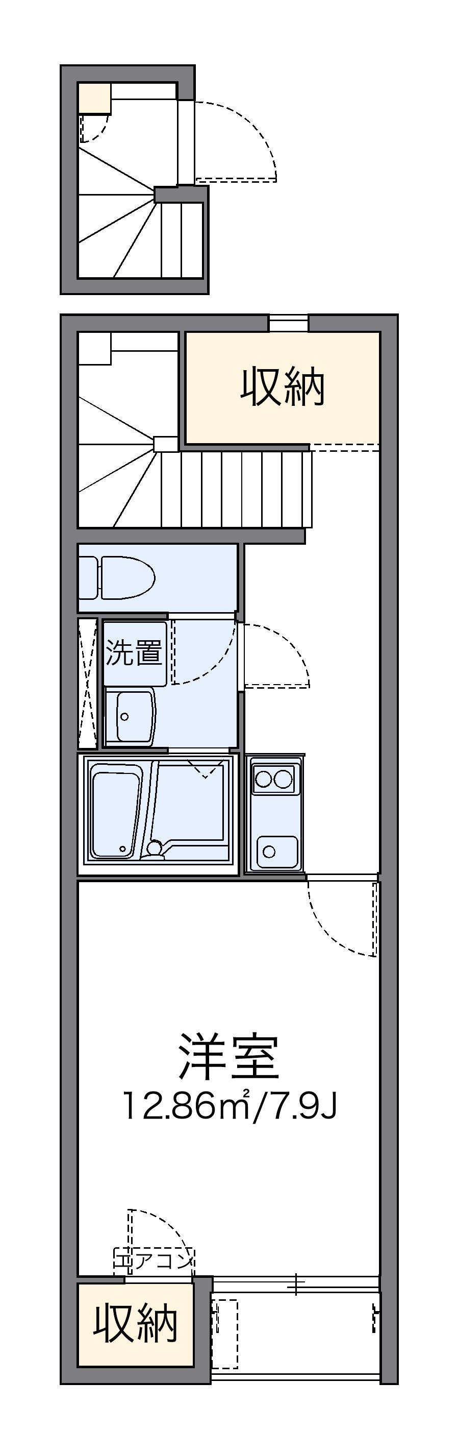 レオネクストアリエッタ桜橋(1K/2階)の間取り写真