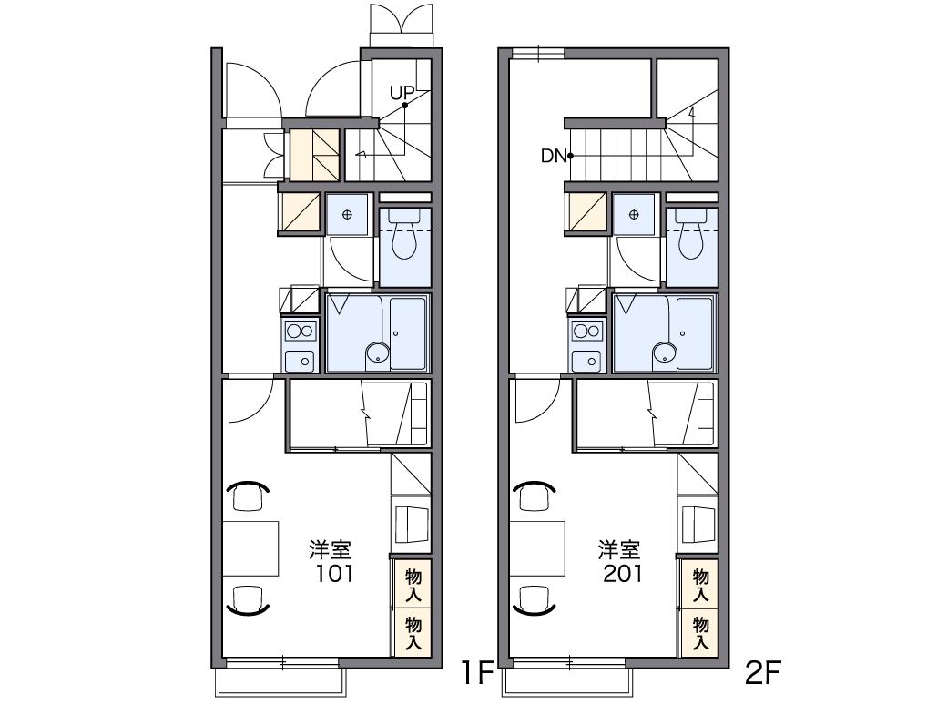 レオパレスラ フォレビオレット(1K/2階)の間取り写真