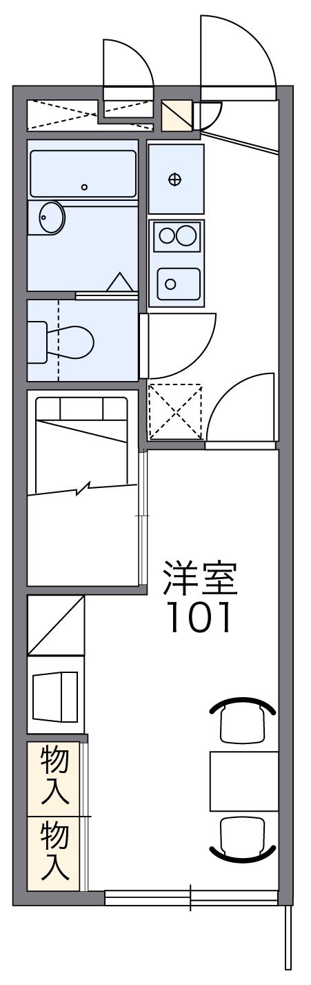 レオパレス千防(1K/1階)の間取り写真