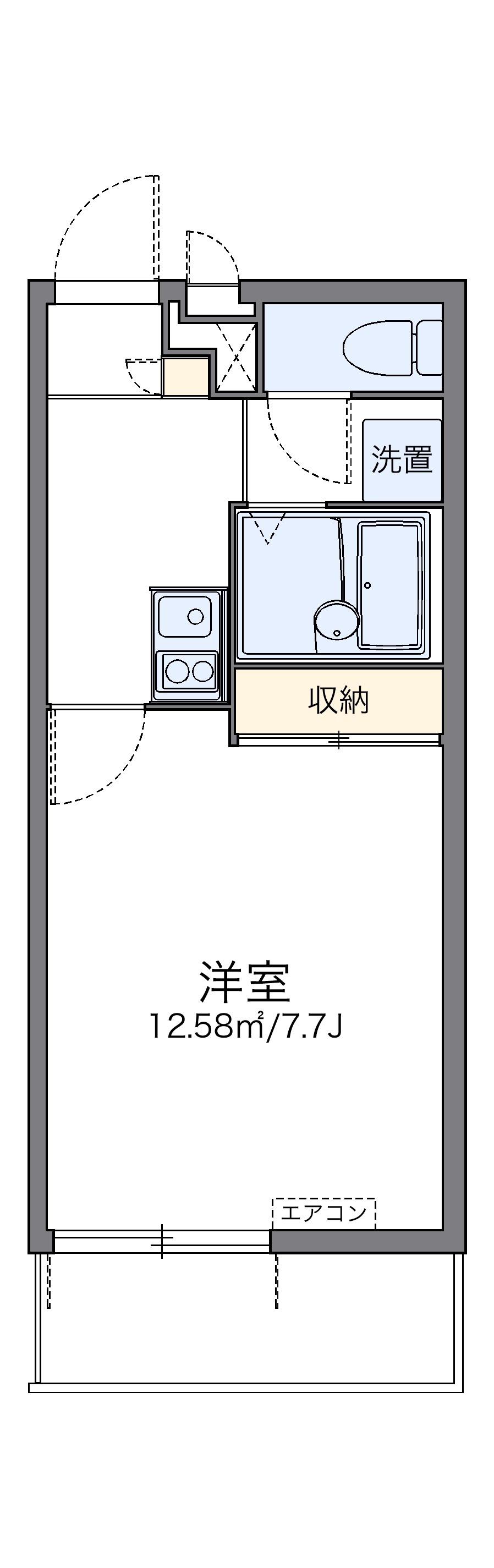 レオパレス川西(1K/3階)の間取り写真