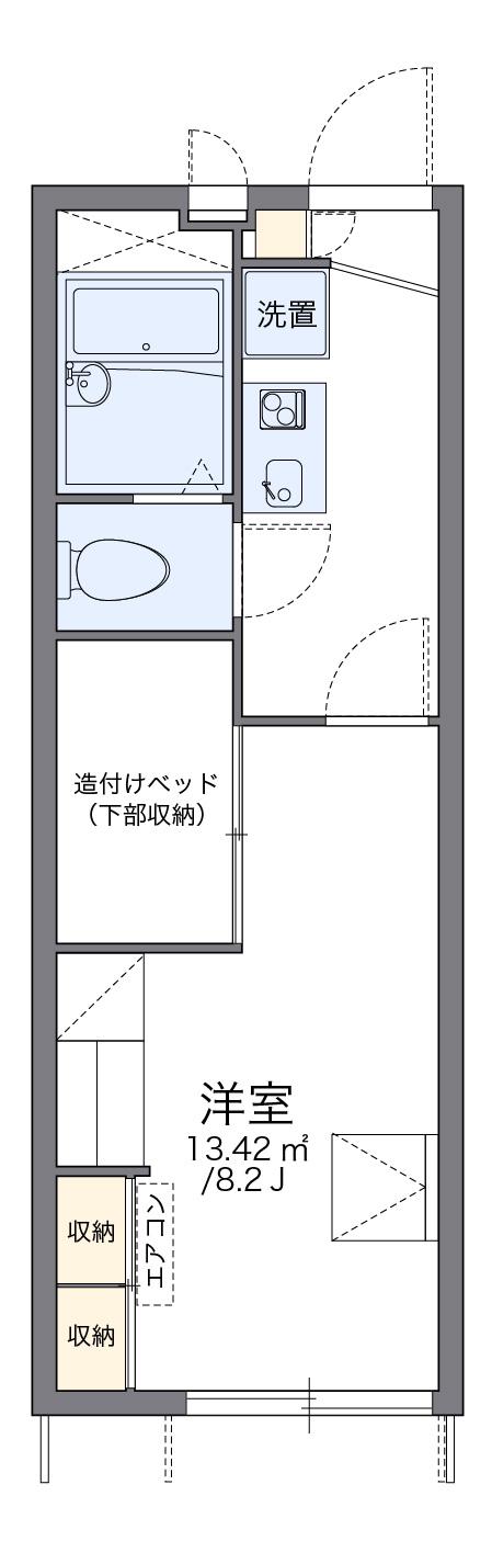 レオパレスドミール小倉(1K/1階)の間取り写真