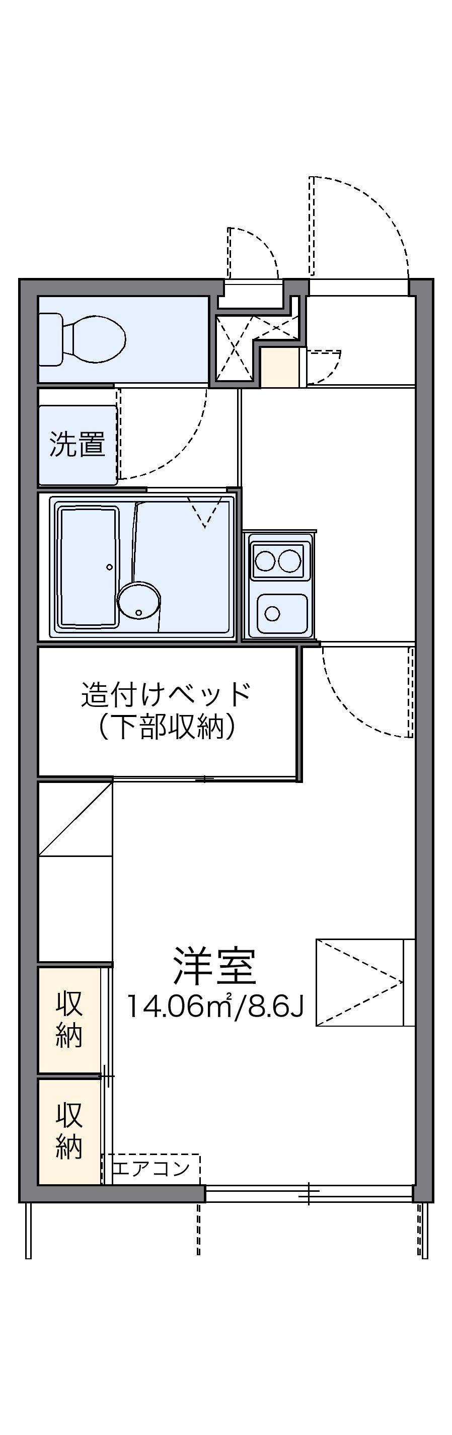 レオパレス星&ナミ K10(1K/1階)の間取り写真
