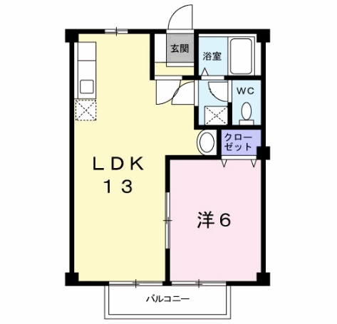 ファミールひいらぎA棟(1LDK/2階)の間取り写真