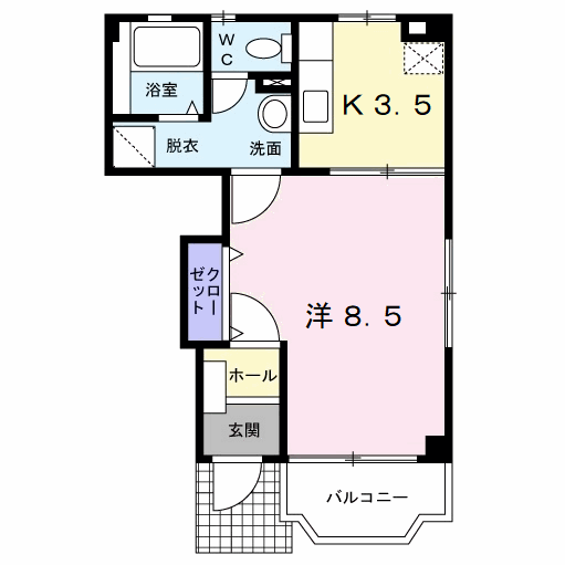 リブェール嵐山(1K/1階)の間取り写真