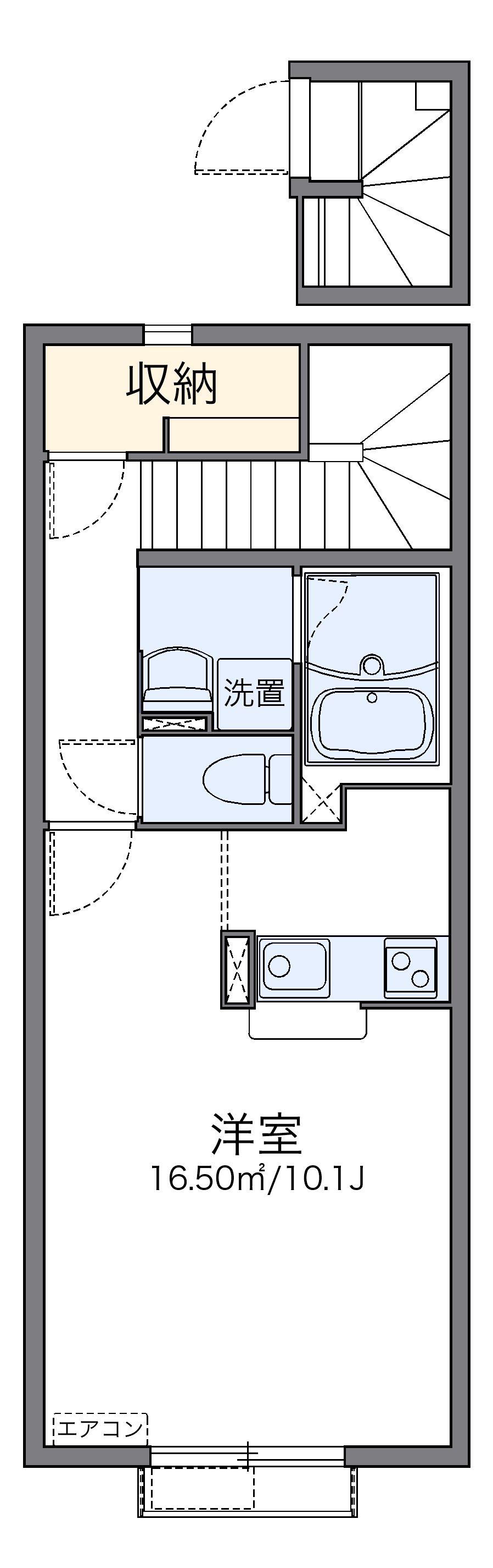 レオネクストオアシス 19(1K/2階)の間取り写真