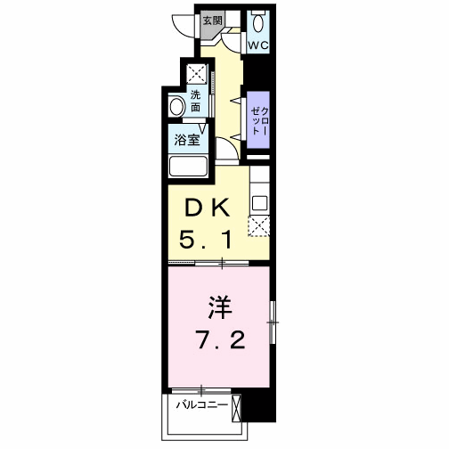 ベーシック・グローブ(1DK/7階)の間取り写真