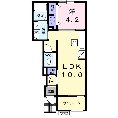 グランツ4(1LDK/1階)の間取り写真