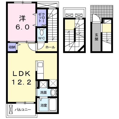 ポルタコスタⅡ A(1LDK/3階)の間取り写真