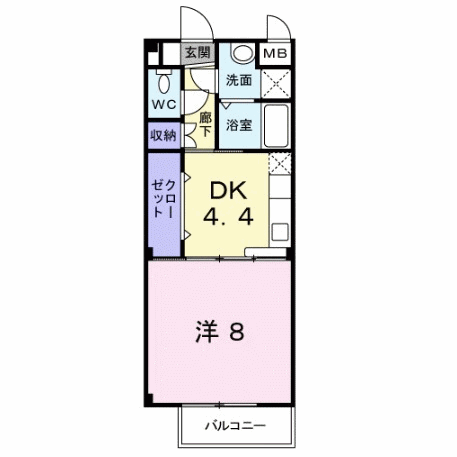 レトロヴィラⅠ(1DK/2階)の間取り写真