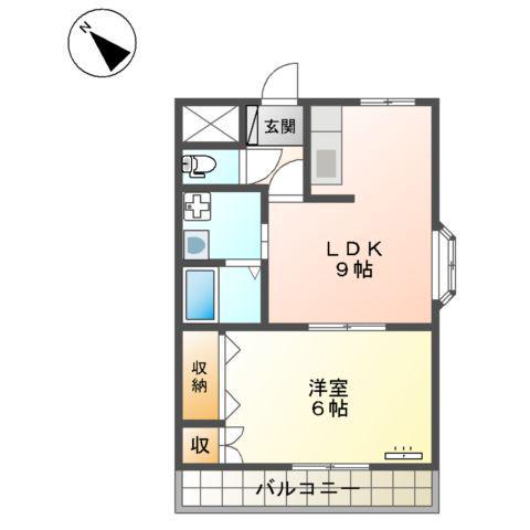 プライムガーデンⅢ(1LDK/1階)の間取り写真