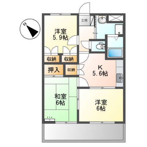 メゾン坂本(3K/2階)の間取り写真