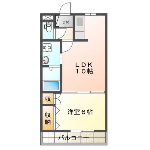 センチュリオン黒崎(1LDK/3階)の間取り写真