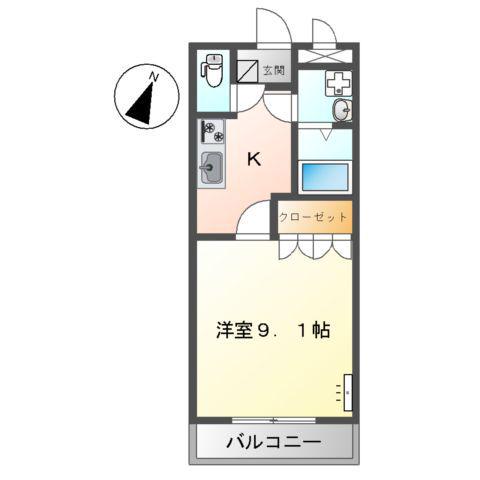 シェレン・バウム・F(1K/2階)の間取り写真