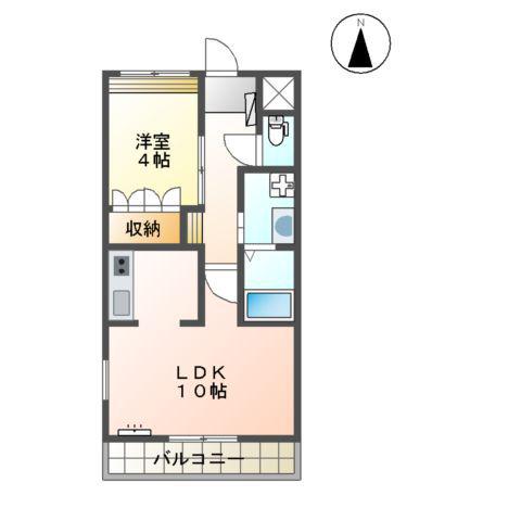 リリーガーデン(1LDK/2階)の間取り写真
