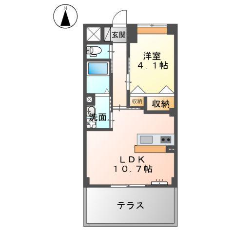フローレンステラス(1LDK/1階)の間取り写真