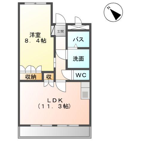 花みずき(1LDK/2階)の間取り写真