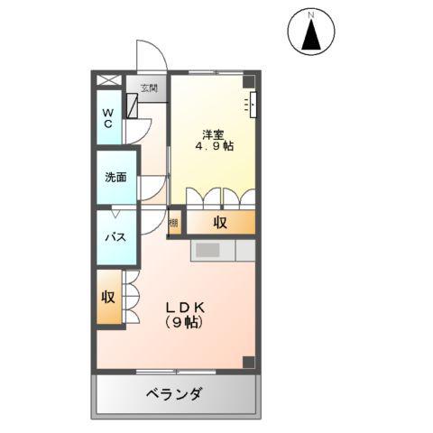 ファーストアルカディア(1LDK/1階)の間取り写真