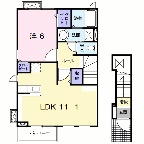 サン・リッチ(1LDK/2階)の間取り写真