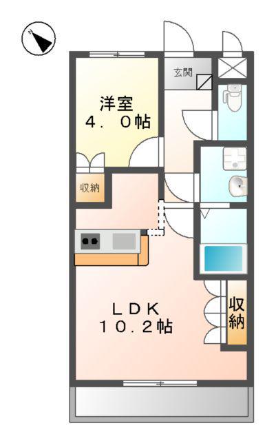 メゾン・ルミナス(1LDK/2階)の間取り写真