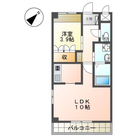 ラルーチェ サンリッチ(1LDK/2階)の間取り写真