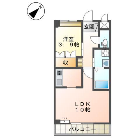 ラルーチェ サンリッチ(1LDK/2階)の間取り写真