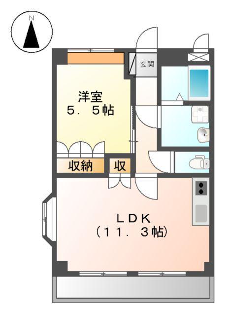 グラン・ピア(1LDK/2階)の間取り写真