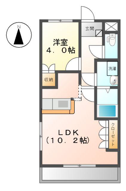 ライブリーさと(1LDK/1階)の間取り写真
