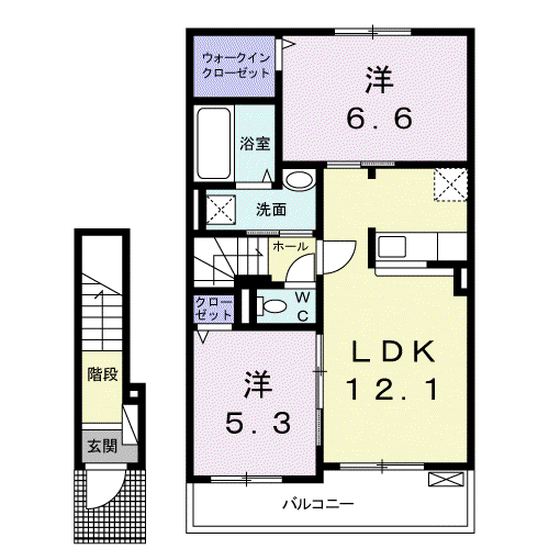 メゾンASA Ⅱ(2LDK/2階)の間取り写真