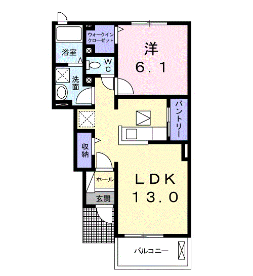キーファー ムルデ Ⅱ(1LDK/1階)の間取り写真