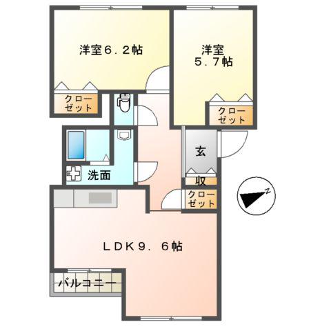 セントライトパレス(2DK/2階)の間取り写真