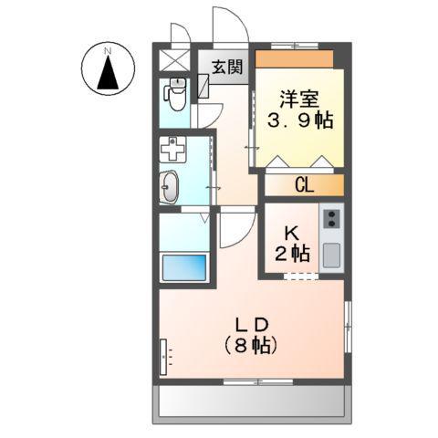 BM GARDEN(1LDK/2階)の間取り写真