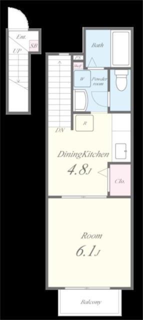 アドヴァンス青山(1DK/2階)の間取り写真