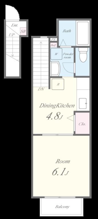 アドヴァンス青山(1DK/2階)の間取り写真