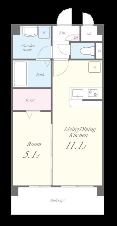 リオ ラクーコ(1LDK/8階)の間取り写真