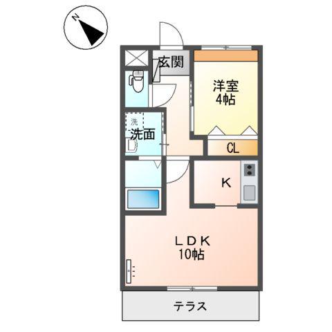 めぞん桜(1LDK/1階)の間取り写真