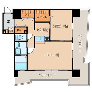 サンシャイン プリンセス 北九州(1LDK/5階)の間取り写真