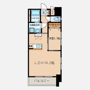 ERIOS COURT 中津口(1LDK/5階)の間取り写真