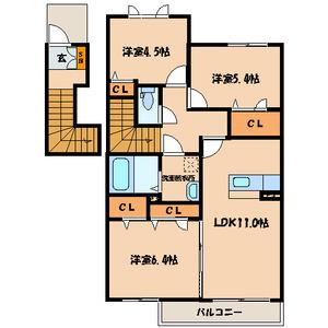 シャーメゾン畠田1(3LDK/2階)の間取り写真