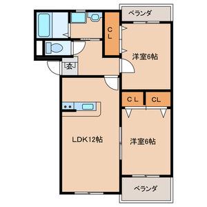 プレステージ加奈陀(2LDK/3階)の間取り写真