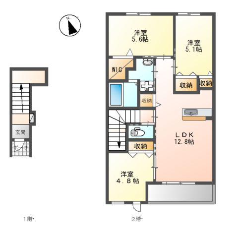 エターナル雅Ⅱ(3LDK/2階)の間取り写真