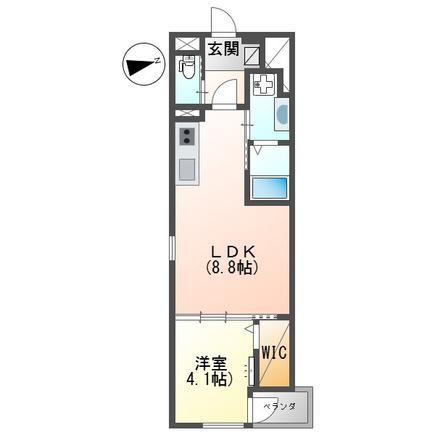 MERVEILLE・三萩野(1LDK/3階)の間取り写真
