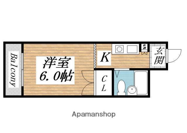 ロイヤルステイ(ワンルーム/4階)の間取り写真