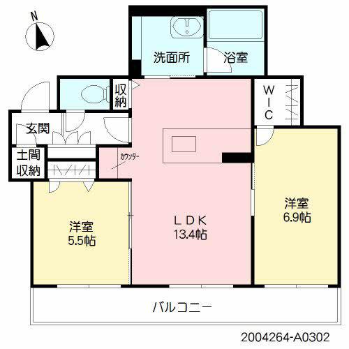 SHAMAISON YASUNISHI(2LDK/3階)の間取り写真