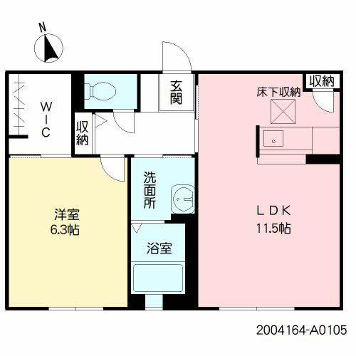 グリーンコート楽2(1LDK/1階)の間取り写真